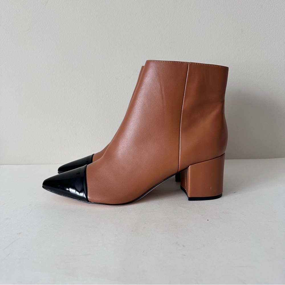 NEW Marc Fisher Jelanie Pointy-toe Dress Brown Leather Women's Bootie, Sz 8.5M